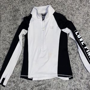 Pink half-zip workout top